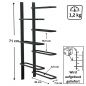 Preview: DanDiBo Wall Wine Rack Hanging Metal Bottle Rack 2-Piece Corner Shelf 96326 Black Wine Bottle Holder Bar Shelf Wall Rack Wine Rack