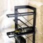 Preview: DanDiBo Weinregal Wand Hängend Metall Flaschenregal Eckregal 96292 Schwarz Weinflaschenhalter Weinhalter Bar Regal Wandregal wine rack