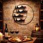 Preview: DanDiBo Weinregal Wand Metall 55 cm Schwarz Largo Rund Hängend Flaschenregal 96213 Flaschenhalter Wandmontage Wine Rack Weinständer