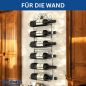 Preview: DanDiBo Weinregal Wand Metall Schwarz 240404 Flaschenregal Schmal Wandmontage Wine Rack Weinflaschenhalter Weinhalter Flaschenhalter
