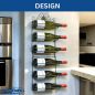 Preview: DanDiBo Weinregal Wand Metall Schwarz 240404 Flaschenregal Schmal Wandmontage Wine Rack Weinflaschenhalter Weinhalter Flaschenhalter