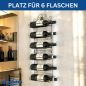 Preview: DanDiBo Weinregal Wand Metall Schwarz 240404 Flaschenregal Schmal Wandmontage Wine Rack Weinflaschenhalter Weinhalter Flaschenhalter