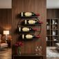 Preview: DanDiBo Weinregal Wand Metall Schwarz Andante Rund Flaschenregal Flaschenhalter Weinflaschenhalter Hängend Weinständer Wandregal für 4 Flaschen Wine Rack