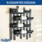 Preview: DanDiBo Weinregal Wand Metall Schwarz Modern 96691 Flaschenregal Schmal Wandmontage Wine Rack Weinflaschenhalter Weinhalter Flaschenhalter