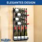 Preview: DanDiBo Weinregal Wand Metall Schwarz Modern 96692 Flaschenregal Schmal Wandmontage Wine Rack Weinflaschenhalter Weinhalter Flaschenhalter