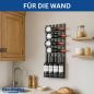 Preview: DanDiBo Weinregal Wand Metall Schwarz Modern 96692 Flaschenregal Schmal Wandmontage Wine Rack Weinflaschenhalter Weinhalter Flaschenhalter
