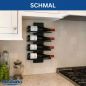 Preview: DanDiBo Weinregal Wand Metall Schwarz Modern 96695 Grün Flaschenregal Schmal Wandmontage Wine Rack Weinflaschenhalter Weinhalter Flaschenhalter