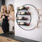 Preview: DanDiBo Wall Wine Rack Metal for 4 Bottles and Tealights 55 cm Black Vivace 96214 Round Bottle Rack Bottle Holder Wall Mount Wall Shelf