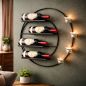 Preview: DanDiBo Wall Wine Rack Metal for 4 Bottles and Tealights 55 cm Black Vivace 96214 Round Bottle Rack Bottle Holder Wall Mount Wall Shelf