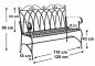 Preview: DanDiBo Gartenbank Metall 2 Sitzer Wetterfest Sitzbank Garten Bank Antik 18940 Dunkelbraun Metallbank 120 cm Eisenbank
