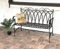 Preview: DanDiBo Gartenbank Metall 2 Sitzer Wetterfest Sitzbank Garten Bank Antik 18940 Dunkelbraun Metallbank 120 cm Eisenbank