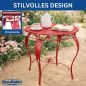 Preview: DanDiBo Bistro Table Round 70 cm Metal Iron Red Weatherproof Rosso 96711 Garden Table Antique Metal Table Balcony Table Terrace Table Table