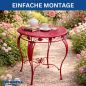 Preview: DanDiBo Bistro Table Round 70 cm Metal Iron Red Weatherproof Rosso 96711 Garden Table Antique Metal Table Balcony Table Terrace Table Table