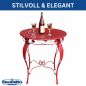 Preview: DanDiBo Bistro Table Round 70 cm Metal Iron Red Weatherproof Rosso 96711 Garden Table Antique Metal Table Balcony Table Terrace Table Table