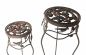 Preview: Blumenhocker Metall Schwarz Rund 2er Set 65 cm / 78 cm Blumenständer 18215 Blumensäule Antik Pflanzenständer Pflanzenhocker Vintage