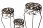 Preview: Blumenhocker Metall Schwarz Rund 3er Set 52 cm / 65 cm / 78 cm Blumenständer 18215 Blumensäule Antik Pflanzenständer Pflanzenhocker Vintage