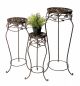 Preview: Blumenhocker Metall Schwarz Rund 3er Set 52 cm / 65 cm / 78 cm Blumenständer 18215 Blumensäule Antik Pflanzenständer Pflanzenhocker Vintage