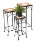 Preview: Blumenhocker Mosaik Eckig 3er Set 46, 54, 62 cm Blumenständer 12012  Beistelltisch Pflanzenständer Mosaiktisch