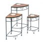 Preview: Blumenhocker Merano Mosaik 3er Set 12013 Blumenständer 42, 52 und 62cm Eckregal Hocker