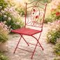 Preview: DanDiBo Folding Garden Chair Antique Red Metal Rosso Weatherproof 90 cm 96710 Metal Chair Iron Chair Balcony Chair Terrace Chair Bistro Chair Folding Chair