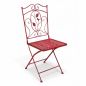 Preview: DanDiBo Folding Garden Chair Antique Red Metal Rosso Weatherproof 90 cm 96710 Metal Chair Iron Chair Balcony Chair Terrace Chair Bistro Chair Folding Chair