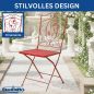 Preview: DanDiBo Folding Garden Chair Antique Red Metal Rosso Weatherproof 90 cm 96710 Metal Chair Iron Chair Balcony Chair Terrace Chair Bistro Chair Folding Chair