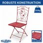 Preview: DanDiBo Folding Garden Chair Antique Red Metal Rosso Weatherproof 90 cm 96710 Metal Chair Iron Chair Balcony Chair Terrace Chair Bistro Chair Folding Chair