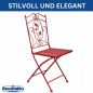Preview: DanDiBo Folding Garden Chair Antique Red Metal Rosso Weatherproof 90 cm 96710 Metal Chair Iron Chair Balcony Chair Terrace Chair Bistro Chair Folding Chair