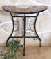 Preview: DanDiBo table semicircular console table wall table 120041 side table metal mosaic 70 cm
