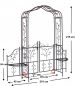 Preview: Rosenbogen mit Tür Metall 18602 Torbogen Gartentor Eisen Rankhilfe Rankgitter Rundbogen Tür
