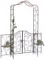 Preview: DanDiBo Rosenbogen mit Tor Tür aus Metall 101759 Gartentor 236x186 cm Schmiedeeisen Rankgerüst
