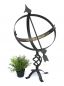 Preview: DanDiBo Sonnenuhr Garten Groß Metall Schwarz Schmiedeeisen Deko Wetterfest 70 cm Gartenuhr Uhr Deko