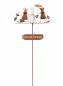 Preview: DanDiBo metal plug rain gauge weather frog 140 cm frog garden plug rain gauge