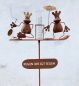 Preview: DanDiBo metal plug rain gauge weather frog 140 cm frog garden plug rain gauge
