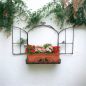 Preview: DanDiBo Wandblumenhalter Fenster Schwarz Metall Wand Blumenständer Blumenregal Wandregal Regal