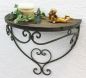 Preview: Wall shelf 12095 Wall bracket 40 cm "Malega" XL made of metal with wooden shelf Bathroom shelf