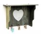 Preview: DanDiBo Schlüsselleiste mit Ablage Holz A12020 Wandregal mit Herz Schlüsselregal Schlüsselbrett Schlüsselboard Schlüsselhaken Wandkosole Vintage Shabby Hakenleiste Regal Briefablage