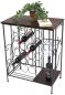 Preview: DanDiBo Wine rack with wooden shelf 12977 Bottle rack with glass holder 83 cm Brown Metal Wood Bottle holder Wine cabinet Shelf Standing