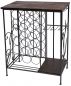 Preview: DanDiBo Wine rack with wooden shelf 12977 Bottle rack with glass holder 83 cm Brown Metal Wood Bottle holder Wine cabinet Shelf Standing