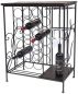 Preview: DanDiBo Wine rack with wooden shelf 12977 Bottle rack with glass holder 83 cm Brown Metal Wood Bottle holder Wine cabinet Shelf Standing