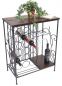 Preview: DanDiBo Wine rack with wooden shelf 12977 Bottle rack with glass holder 83 cm Brown Metal Wood Bottle holder Wine cabinet Shelf Standing