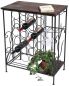 Preview: DanDiBo Wine rack with wooden shelf 12977 Bottle rack with glass holder 83 cm Brown Metal Wood Bottle holder Wine cabinet Shelf Standing