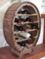 Preview: DanDiBo wine rack wood standing wine barrel 18 bottles brown stained bottle rack bottle holder barrel