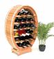 Preview: DanDiBo Weinregal Holz Stehend Weinfass 24 Flaschen Natur lackiert Wandregal Flaschenregal Flaschenhalter Fass