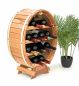 Preview: Weinregal Weinfass für 12 Flaschen Natur lackiert 65cm Flaschenhalter Flaschenregal Bar Fassform