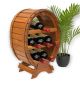 Preview: DanDiBo Weinregal Holz Stehend Weinfass 6 Flaschen Braun gebeizt Flaschenregal Flaschenhalter Fass