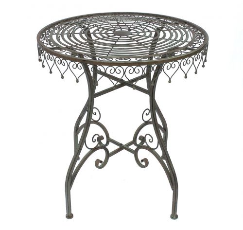 DanDiBo Tisch Beistelltisch 68 cm aus Metall mit Holzplatte HX12588 Blumenständer 