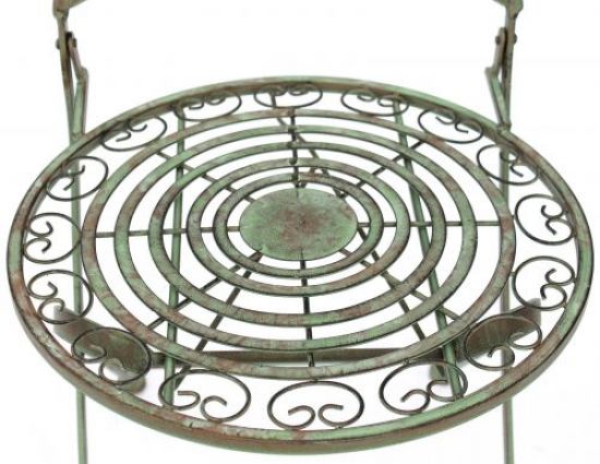 DanDiBo Sitzgruppe Eisen Garten Antik Bistroset Malega Bistrotisch mit 2 Stühlen klappbar Metall Gartentisch