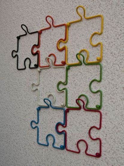 Designer coat hook "Puzzle" 20 cm coat rack Wall hook Metal hook