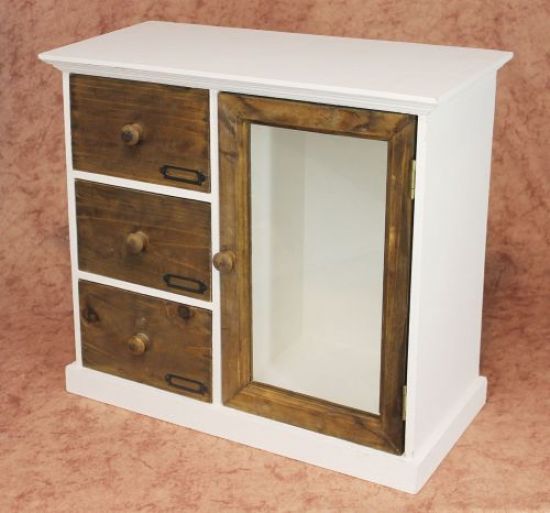 Schrank Minikommode 12019 Küchenschrank Regal 50cm Shabby Küchenregal Vitrine
